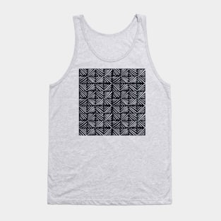 Monochrome Square Stripes Pattern Tank Top